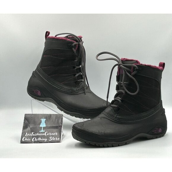 The North Face Womens Black Stormkat Cold Weather Faux Fur Lined Boots Sz 9 3009 - Picture 14 of 16